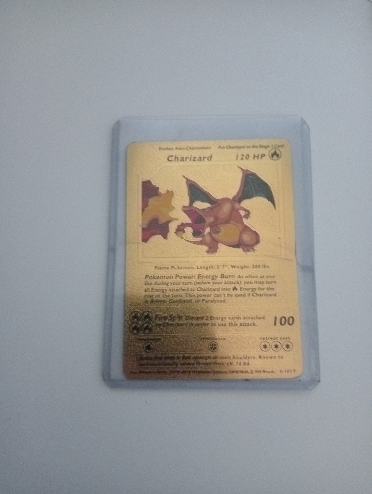 Zeldzame Gouden Charizard Pokémon Kaart 120 HP, Ophalen of Verzenden