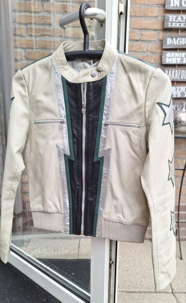 Stoer Goosecraft leren jack maat S, Goosecraft, Beige, Ophalen of Verzenden, Zo goed als nieuw