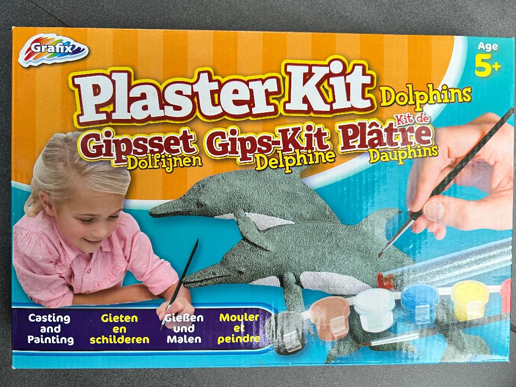 Gips set dolfijnen (nieuw!), Ophalen of Verzenden, Nieuw, Overige materialen, Knutselset