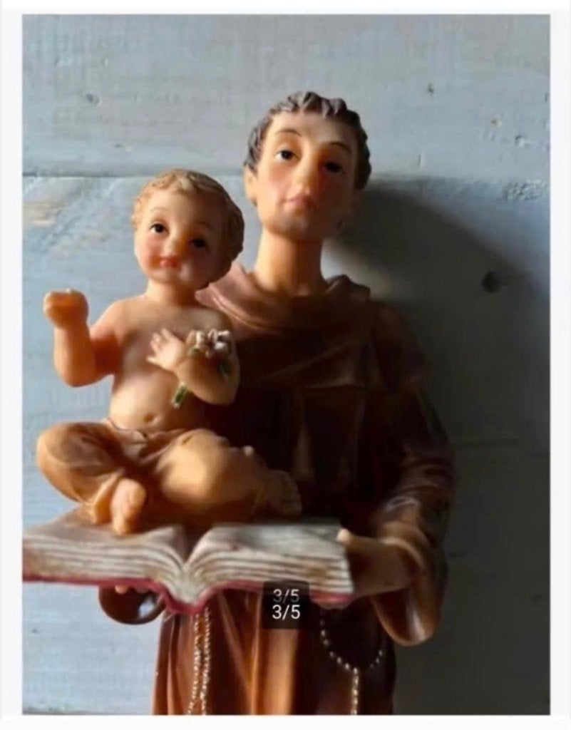 Prachtig groot heiligen beeld Anthonius met kind, Antiek en Kunst, Ophalen of Verzenden