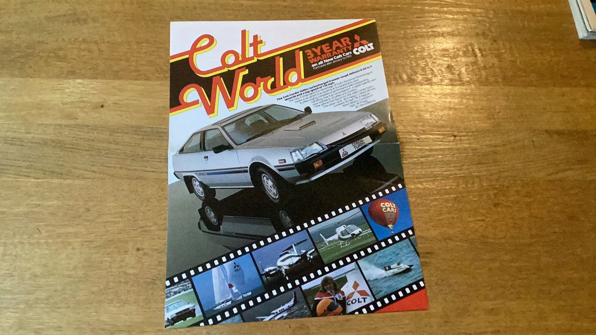 Mitsubishi Colt World brochure 1983 U.K., Ophalen of Verzenden, Gelezen, Mitsubishi