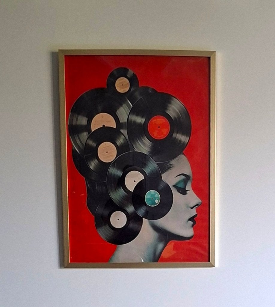 Prachtige vinylposter in lijst, Ophalen