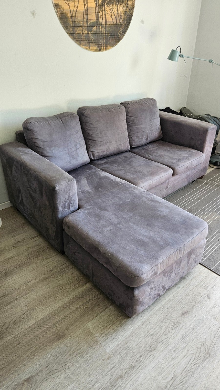 Hoekbank met chaise longue, Gebruikt, 150 tot 200 cm, Hoekbank, Driepersoons