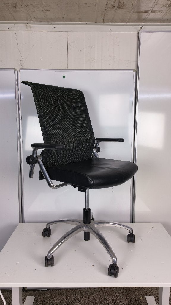 König + Neurath ergonomische bureaustoel mesh / leer zwart, Ophalen, König, Zwart, König