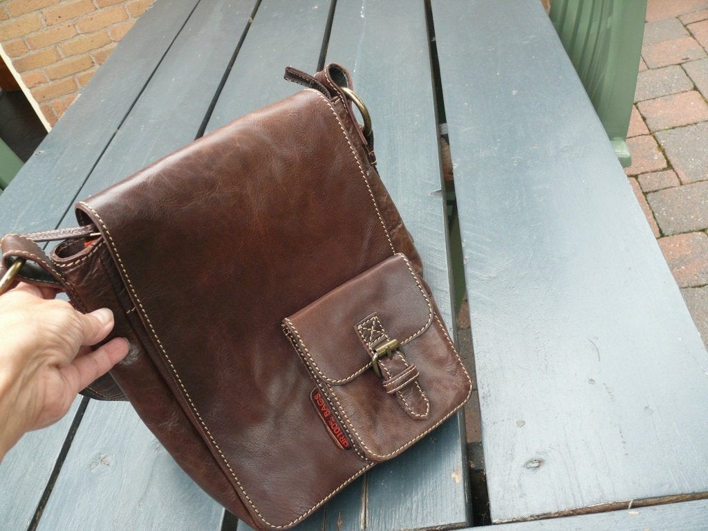 DR 100% bags lederen tas als nieuw, Ophalen of Verzenden, Zo goed als nieuw, Bruin, Handtas