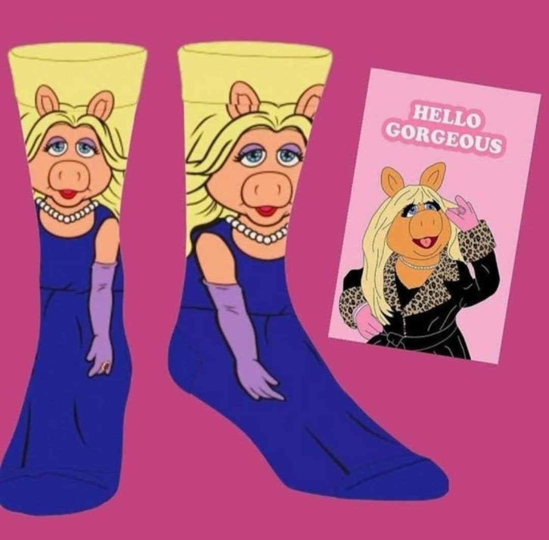 MISS PIGGY SOKKEN + VERJAARDAGS KAART MISS PIGGY, Ophalen of Verzenden, Nieuw