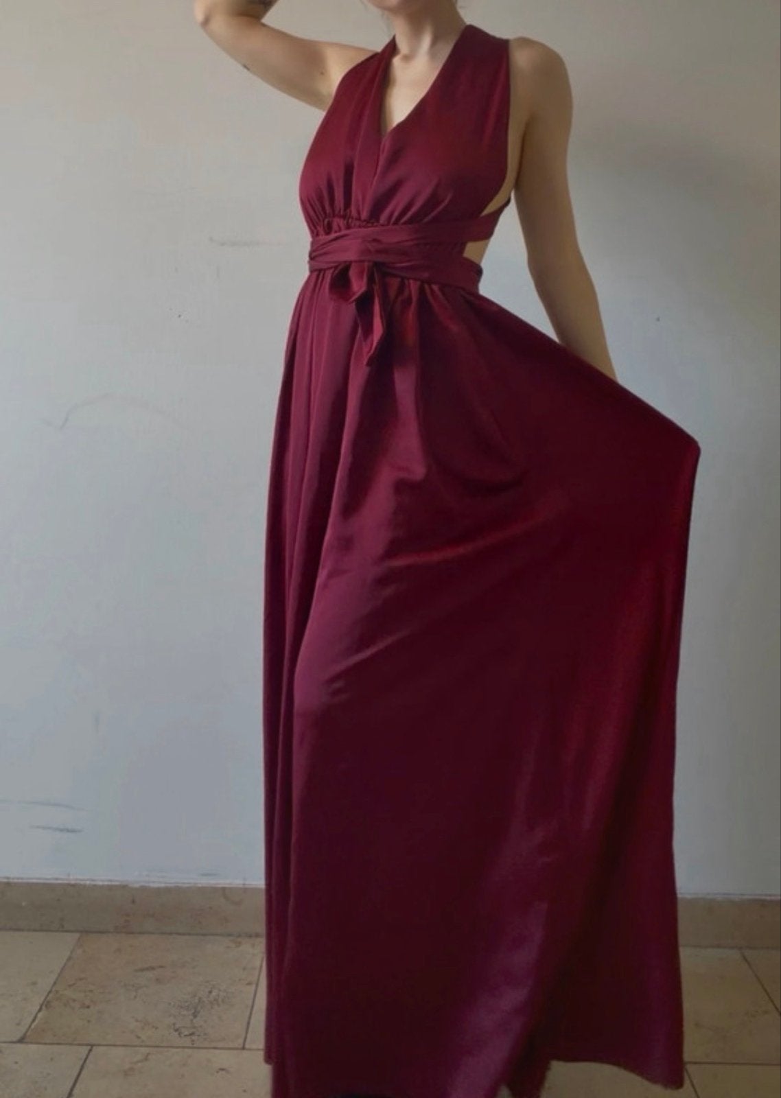 Glowrias Maxi Jurk - Elegante Galajurk/Feestjurk, Kleding | Dames, Maat 38/40 (M), Ophalen of Verzenden, Zo goed als nieuw, Rood