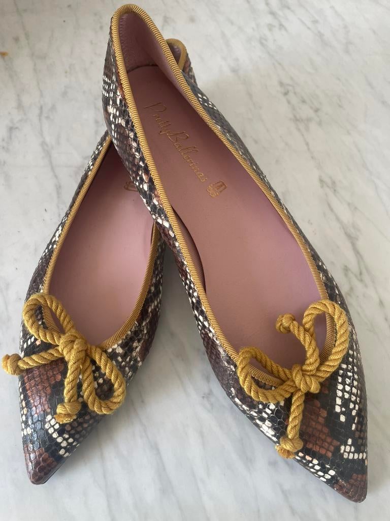 Pretty Ballerina’s, animal print, leer, maat 41, ballerina’s, Overige kleuren, Verzenden, Ballerina's, Zo goed als nieuw