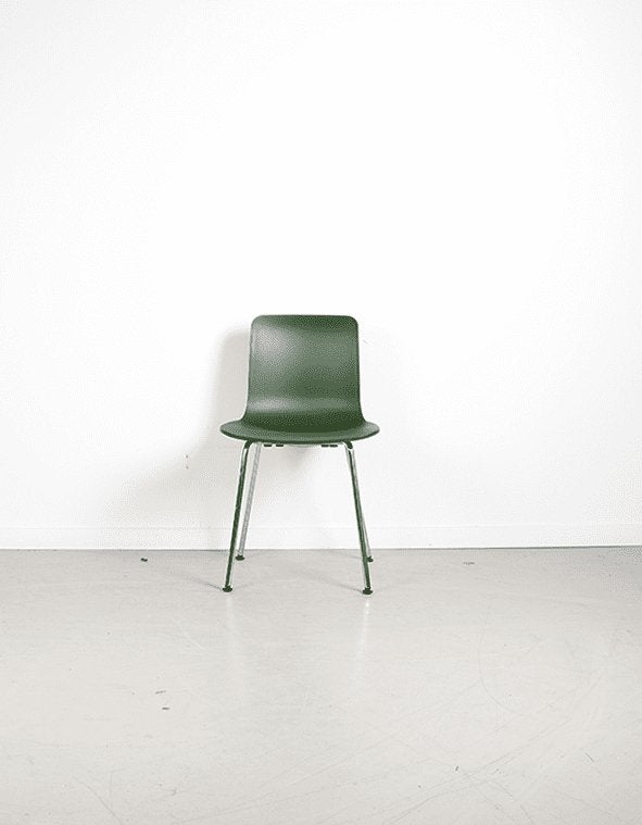Vitra Hal Stoel Groen Kunststof - Chroom, Niet ingevuld, Zo goed als nieuw, Niet ingevuld, Niet ingevuld