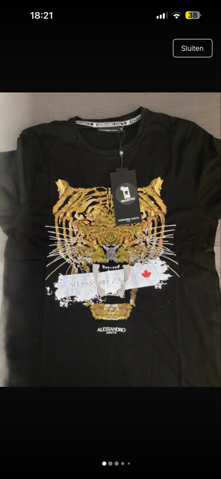 Alessandro Zatti T-shirt met tijgerprint - Nieuw, Kleding | Heren, Verzenden, Nieuw, Maat 48/50 (M), Zwart
