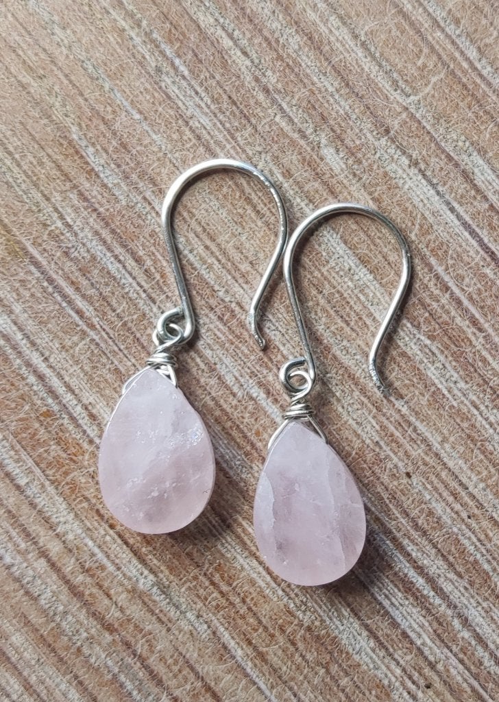 handgemaakte oorbellen echt zilver en rozekwarts, Sieraden, Tassen en Uiterlijk, Hangers, Verzenden, Nieuw, Roze