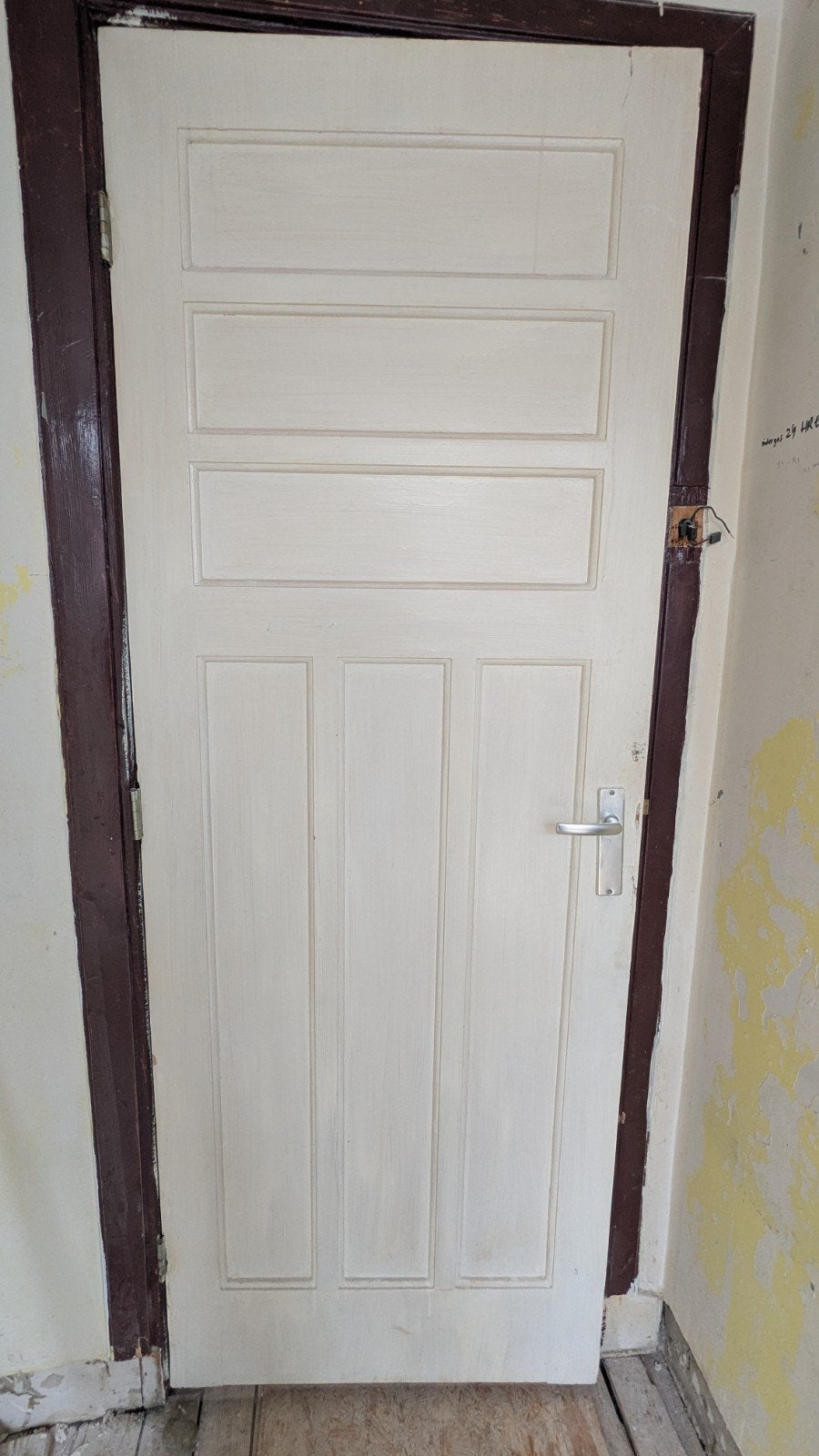 Bruynzeel Paneeldeur Jaren '30 Wit - 77x210.5cm Massief Hout, Ophalen, Gebruikt, Minder dan 80 cm, Binnendeur
