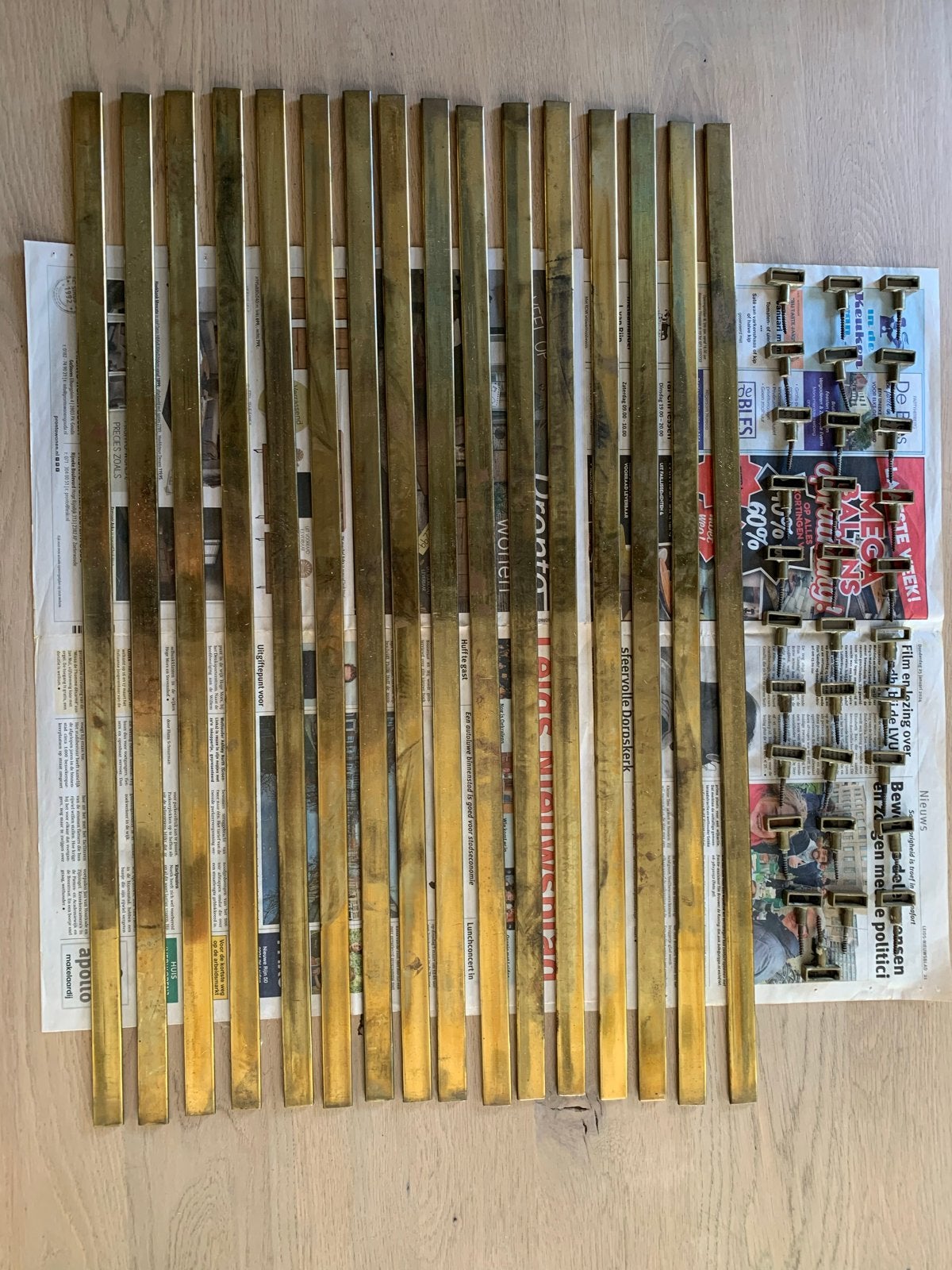 Messing traproedes met bevestigingshaken, Ophalen, Gebruikt