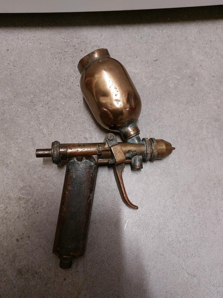 Oude prewar ? Spraygun bekerspuit verfspuit  messing, Ophalen of Verzenden