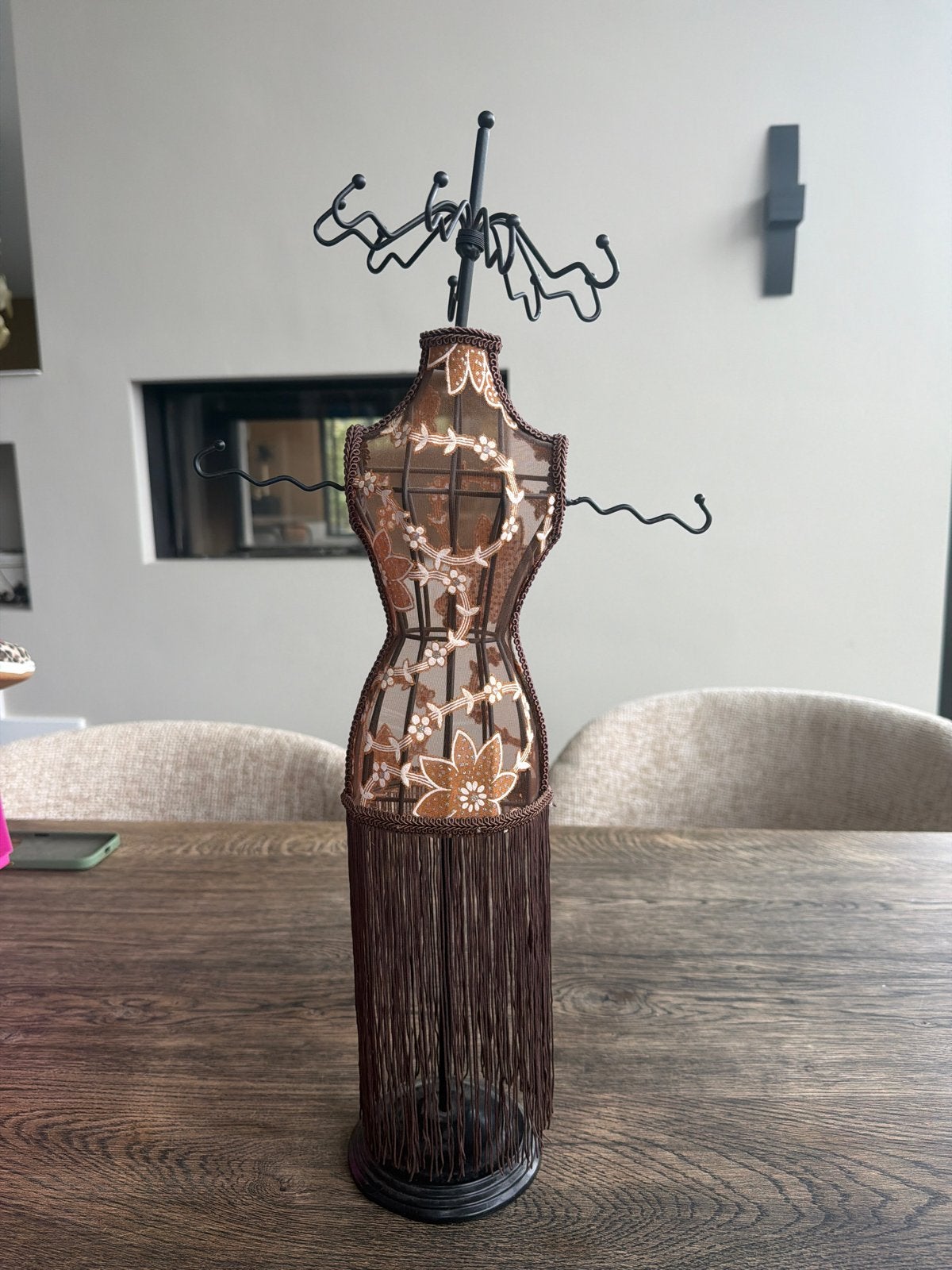 Decoratieve sieradenhouder in paspop-stijl, Ophalen, Vintage, Gebruikt, Metaal