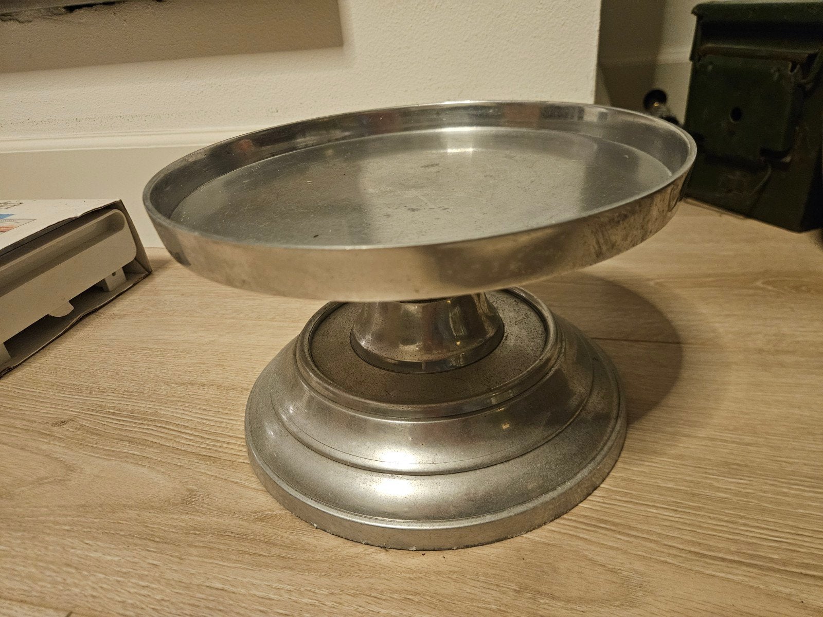Vintage metalen standaard/schaal 25cm, Antiek en Kunst, Ophalen of Verzenden