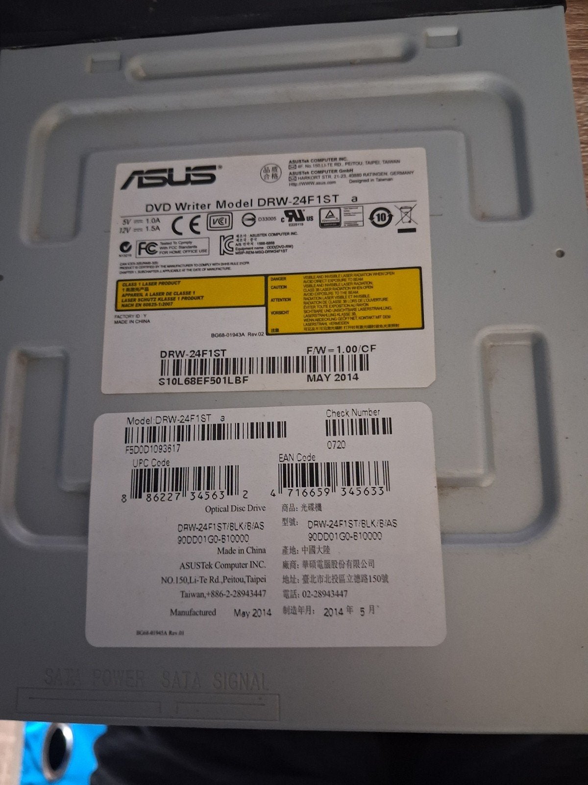 ASUS DRW-24F1ST Interne DVD Writer, Computers en Software, Optische drives, Ophalen, Intern, Gebruikt, Dvd