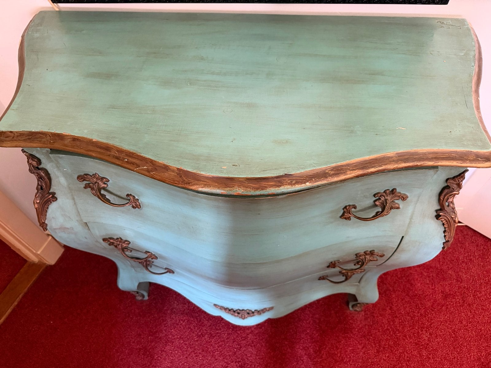 Antieke commode in Rococo stijl - Mintgroen, Antiek en Kunst, Ophalen