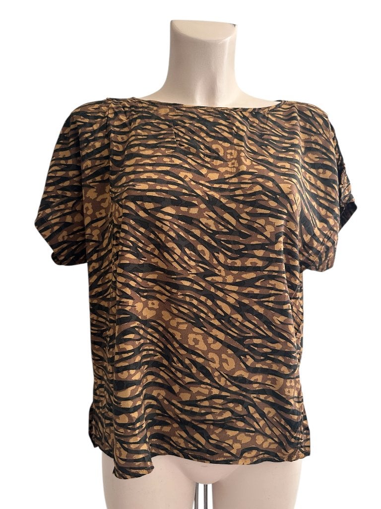Yaya shirt L, Bruin, Ophalen of Verzenden, Zo goed als nieuw, Korte mouw