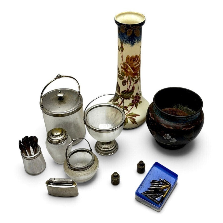 Lot divers kleingoed, waaronder draadglas, Ophalen of Verzenden
