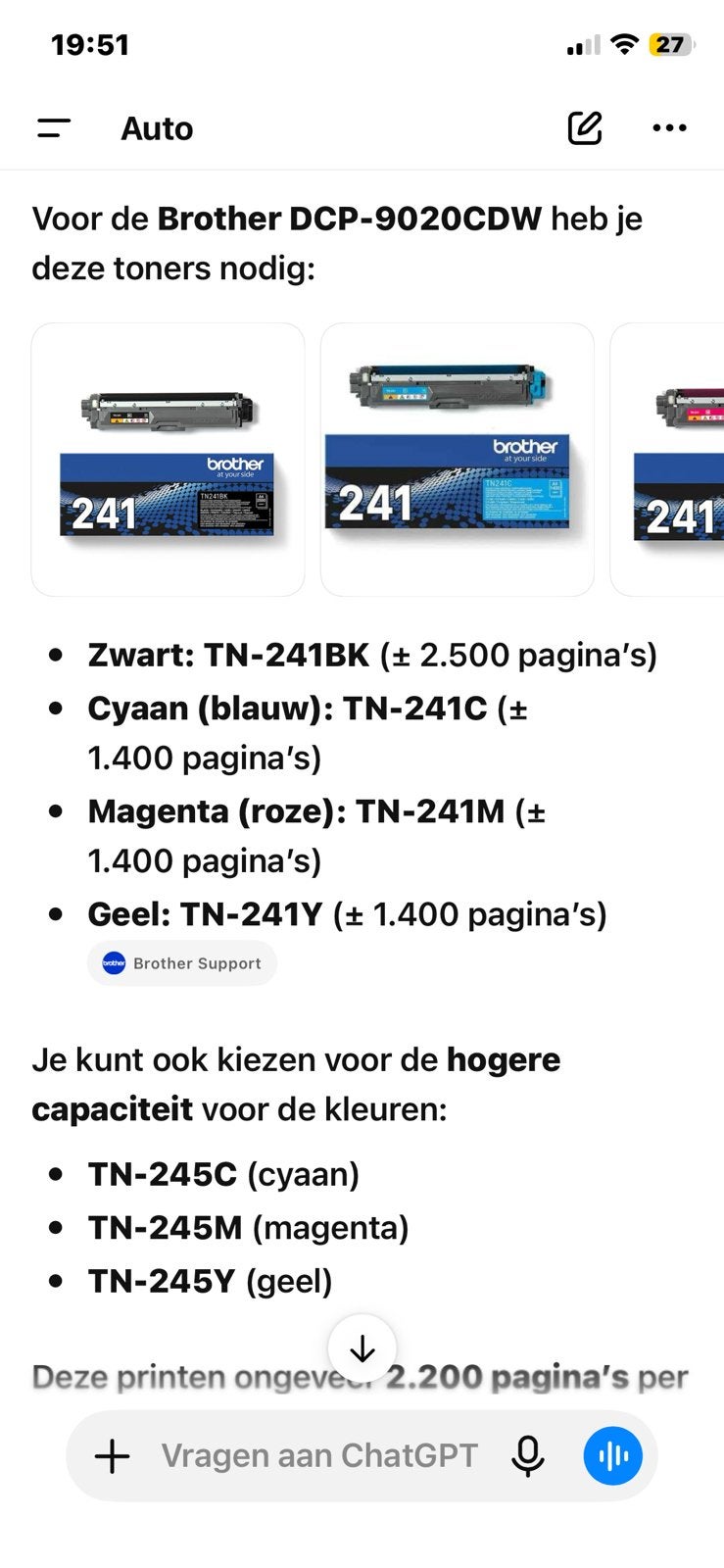 10 pakken kleuren toners voor de brother printer DCP9020CDW, Computers en Software, Printerbenodigdheden, Ophalen of Verzenden