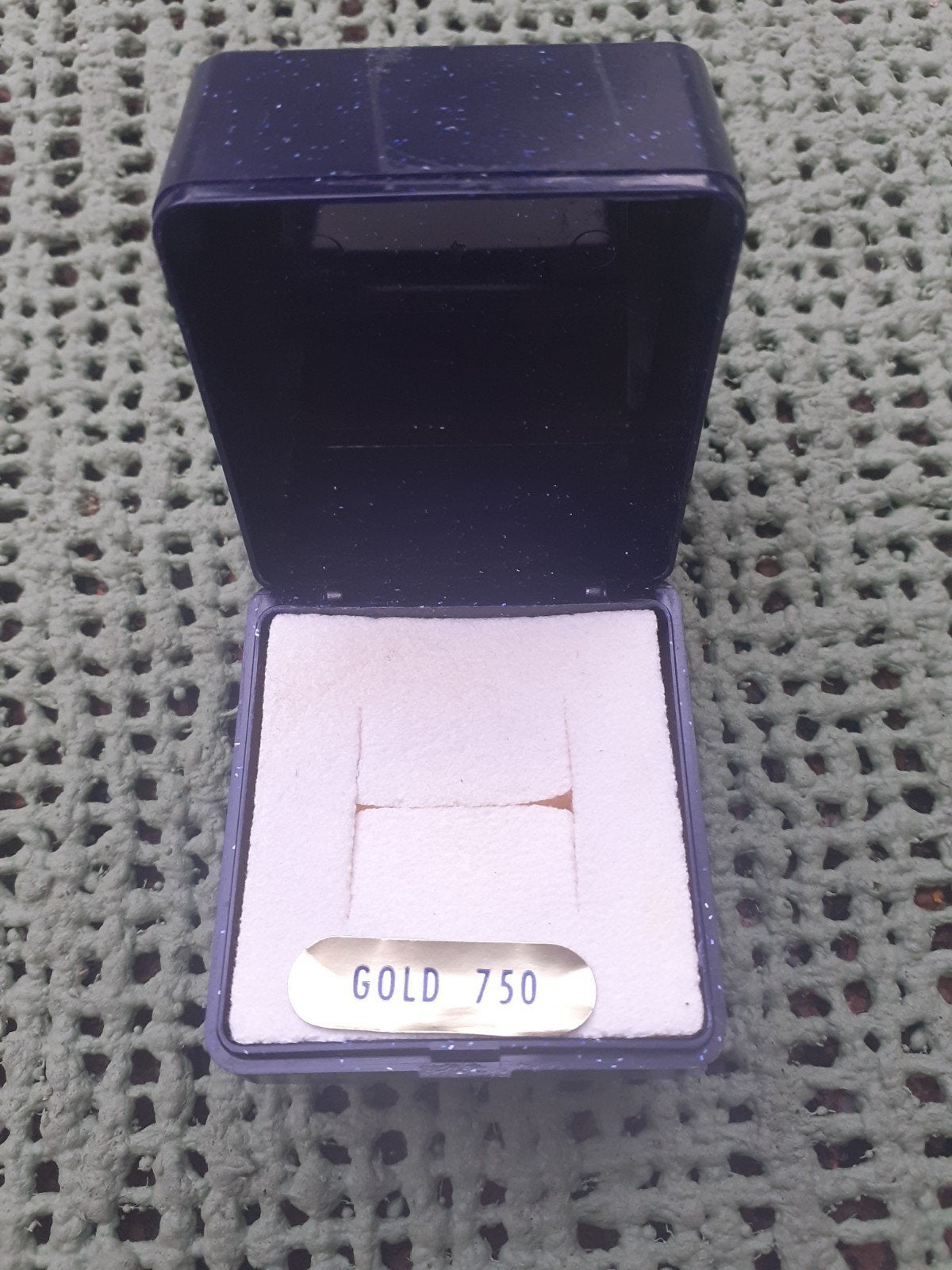 Mooi blauw ringdoosje met glittereffect - Gold 750, Ophalen of Verzenden