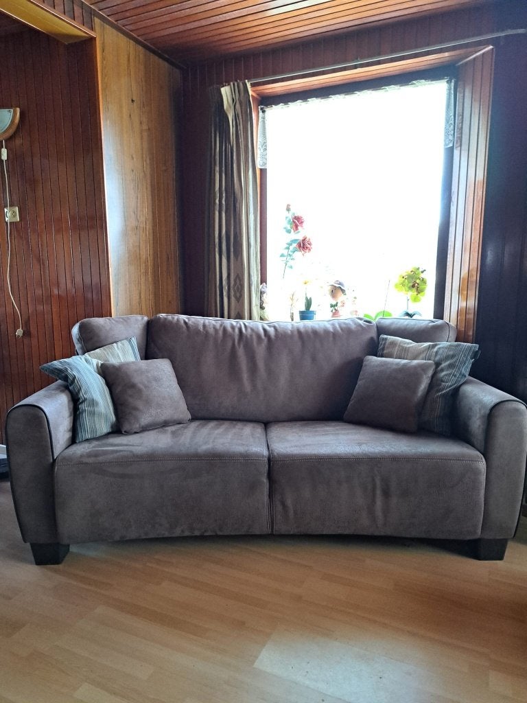 bankstel met bijpassende stoel en hocker, Huis en Inrichting, Ophalen, Gebruikt, Overige maten, 150 tot 200 cm