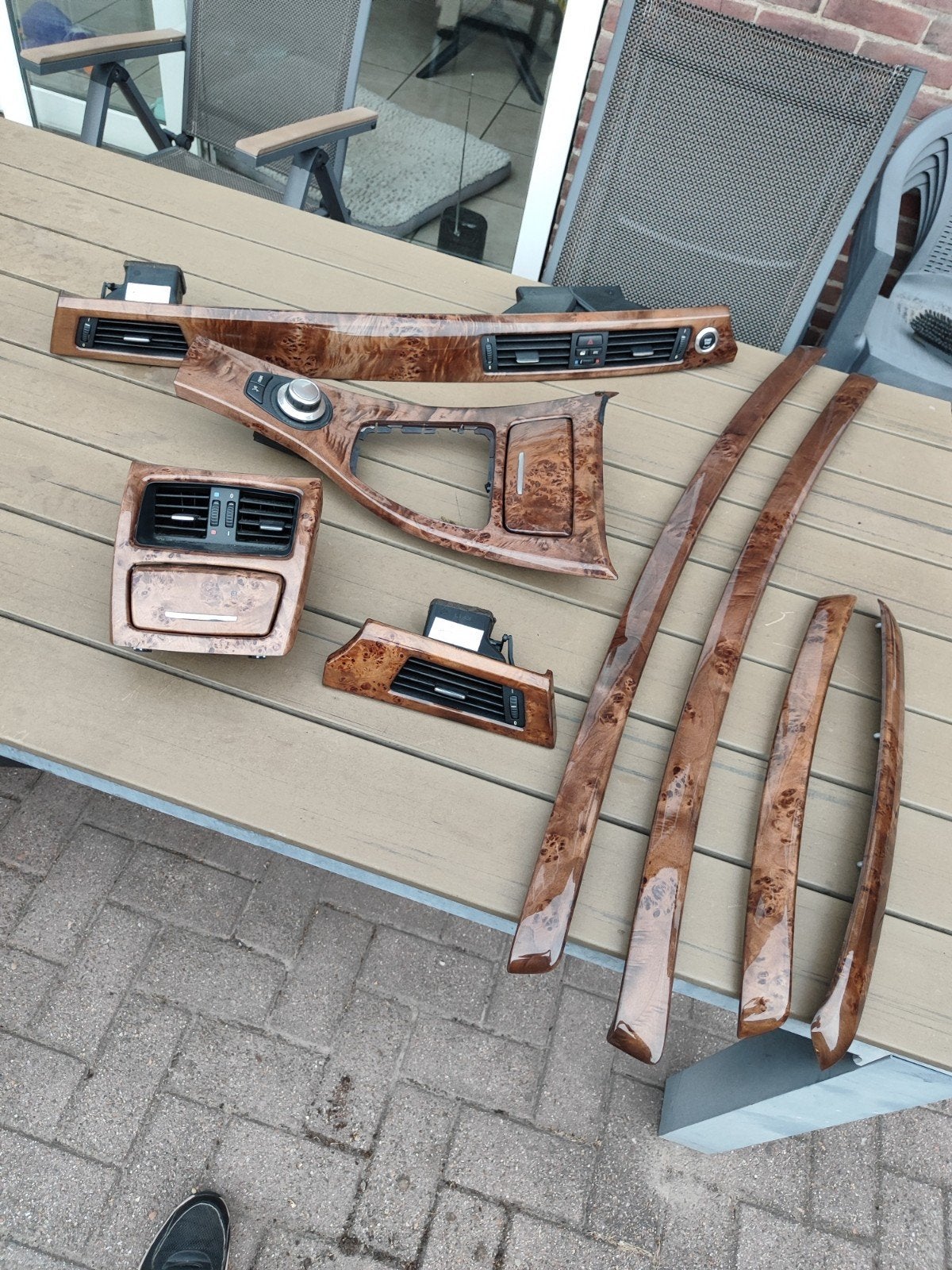 lijsten set bmw E92 RHD notenhout walnut  interieur lijsten, Ophalen