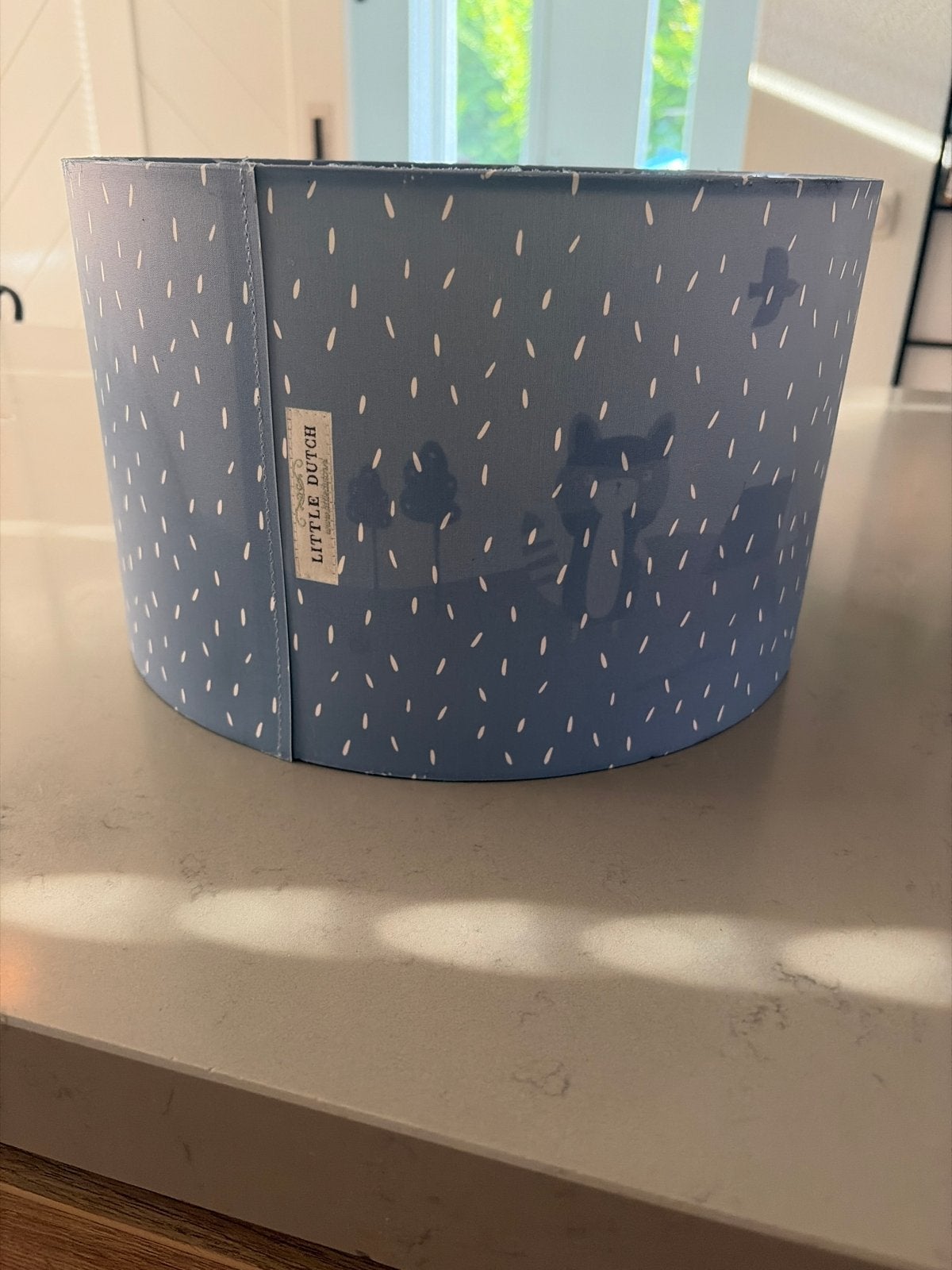 Little Dutch Lampenkap - Blauw met Witte Spikkels, Ophalen, Blauw, Rond, Zo goed als nieuw