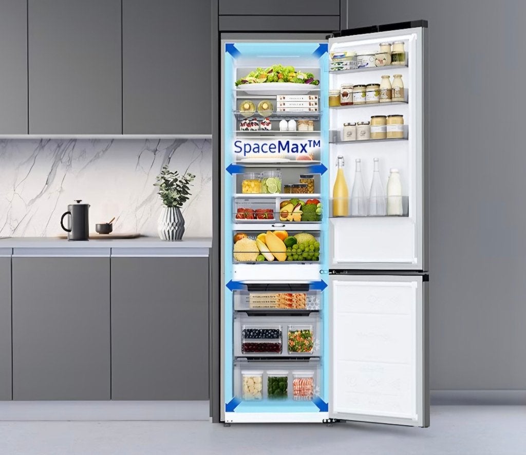 Samsung koelvriescombinatie RB36T602DSA grijs, Ophalen, 200 liter of meer, 160 cm of meer, Zo goed als nieuw