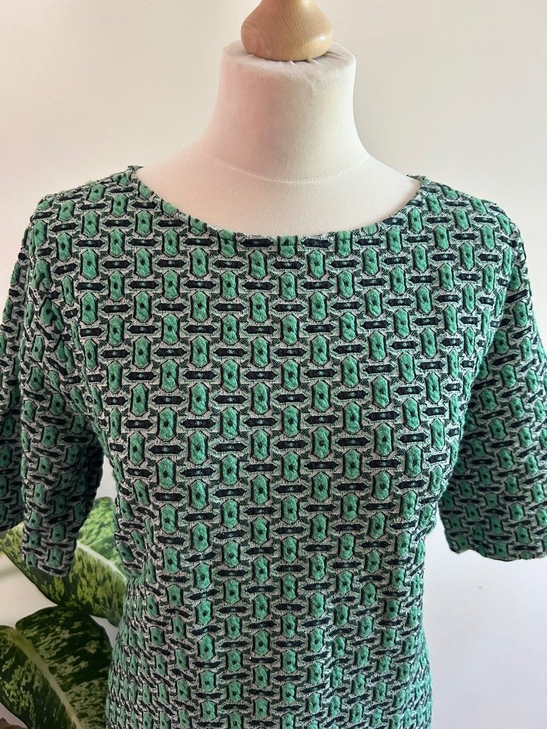 King Louie maat L groene retro najaar jurk 3465, Kleding | Dames, Maat 42/44 (L), Ophalen of Verzenden, Zo goed als nieuw, Knielengte