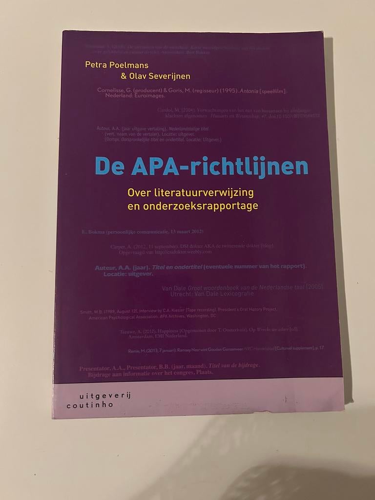 De APA richtlijnen, Ophalen of Verzenden, Zo goed als nieuw