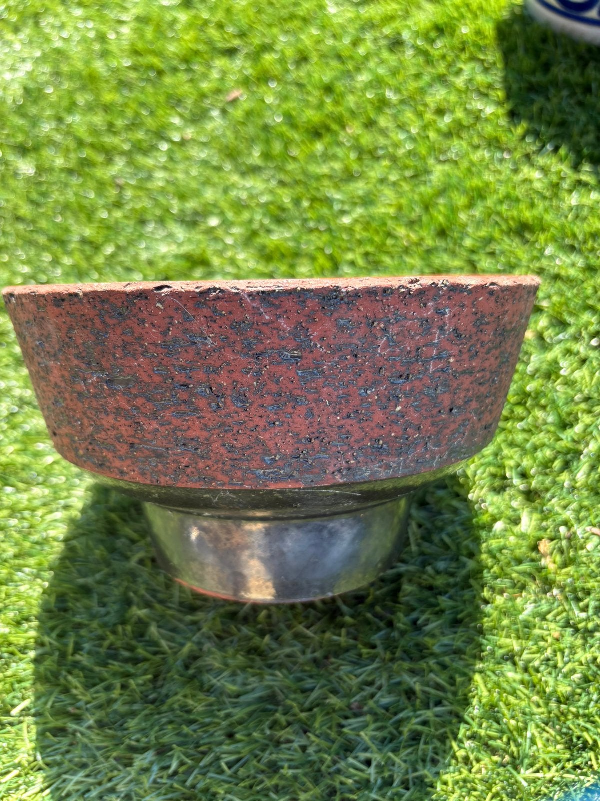 Jaren 60 bloempot berkenbast vintage, Tuin en Terras, Bloempotten, Rond, Ophalen of Verzenden, Zo goed als nieuw, Aardewerk