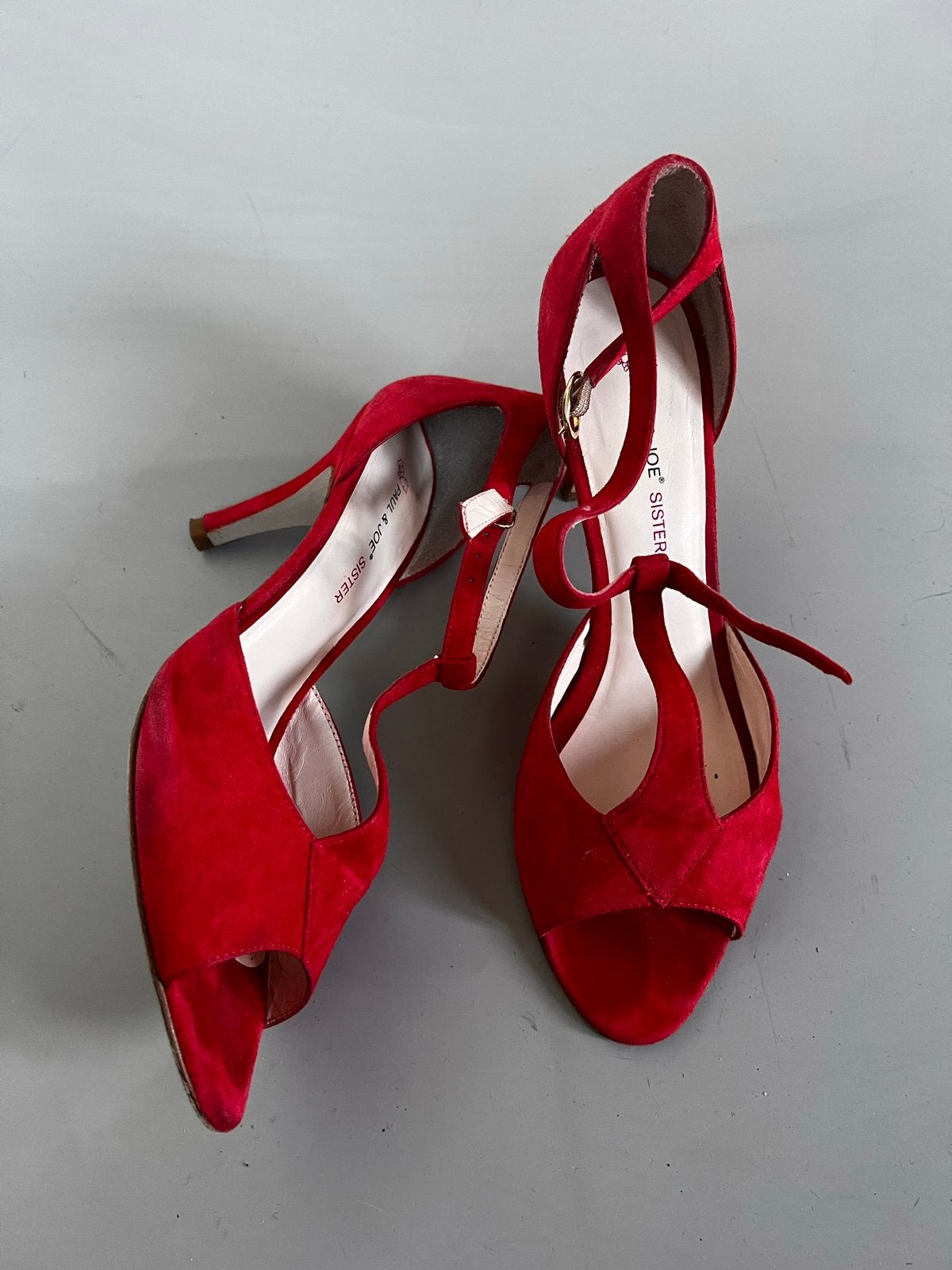 Paul & Joe Sister cherry rouge red leather heels size 38, Zo goed als nieuw, Rood, Sandalen of Muiltjes, Ophalen of Verzenden