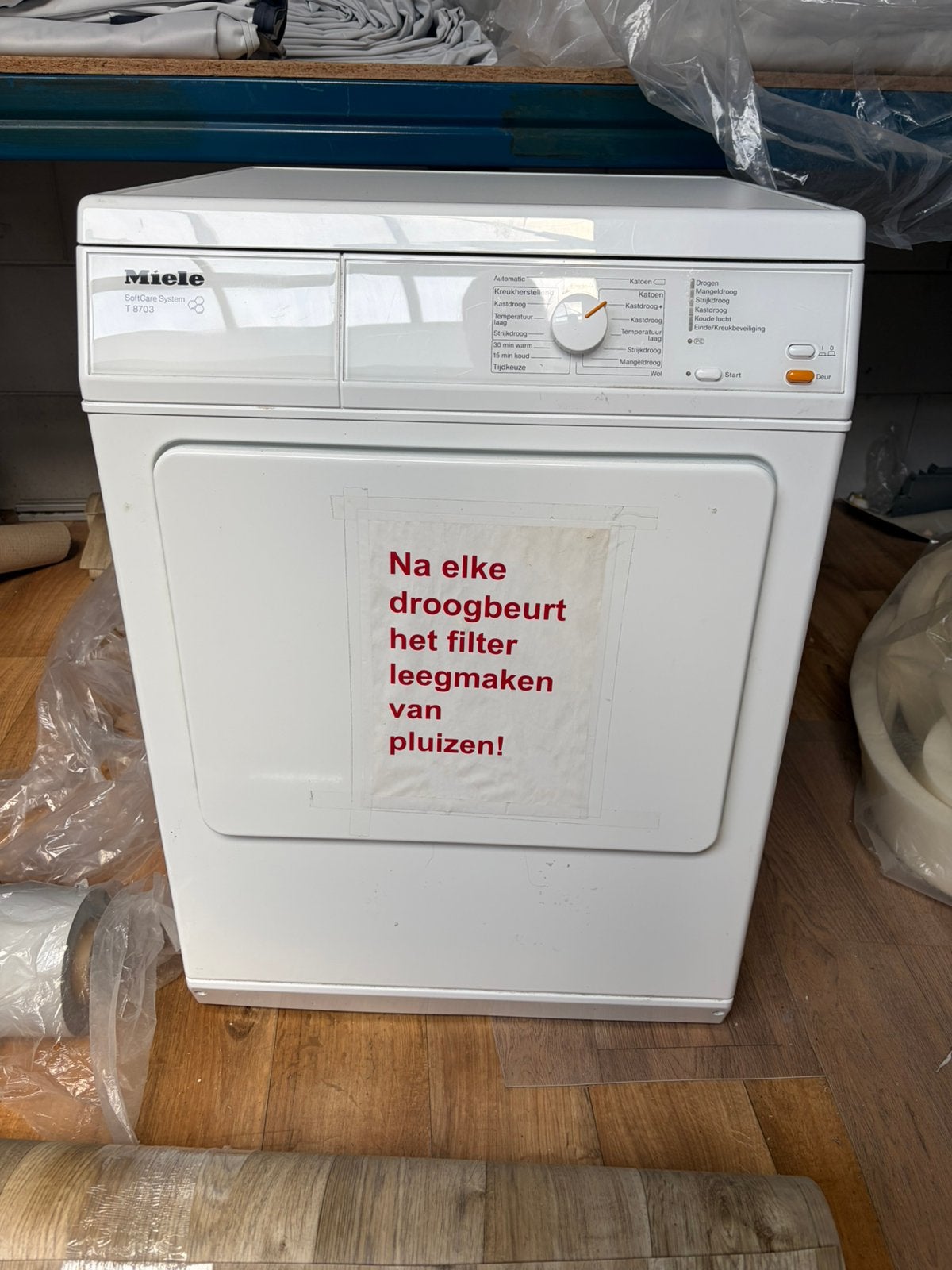 Miele droger, Witgoed en Apparatuur, Wasdrogers, Ophalen, Gebruikt, Luchtafvoer, 85 tot 90 cm