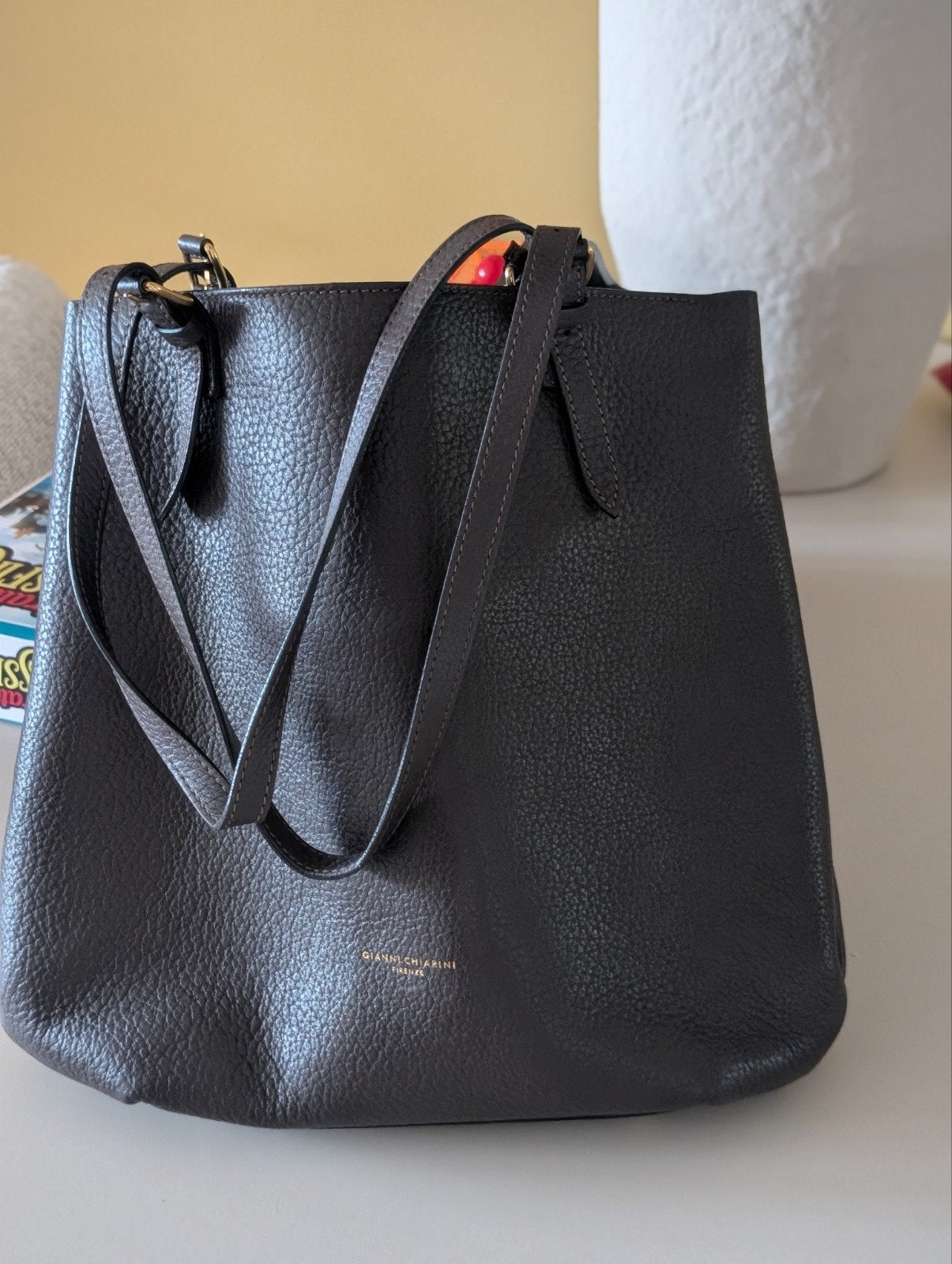 Gianni Chiarini Firenze Handtas - Donkerbruin Leer, Sieraden, Tassen en Uiterlijk, Tassen | Damestassen, Ophalen of Verzenden