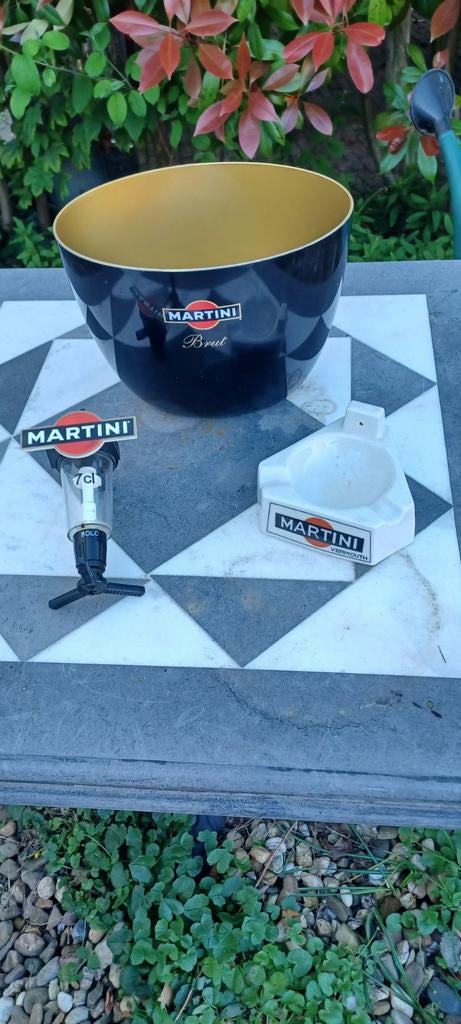 Martini Brut ijsemmer, schenker en asbak - Vintage set, Ophalen of Verzenden