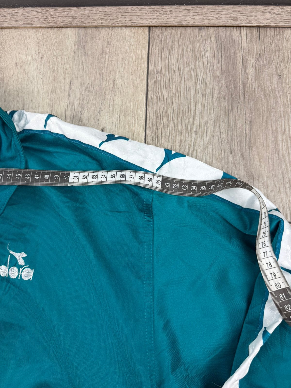 Diadora Vintage Trainingsjack  Groen Witte Details – Maat 54, Ophalen of Verzenden, Gedragen, Maat 52/54 (L), Groen