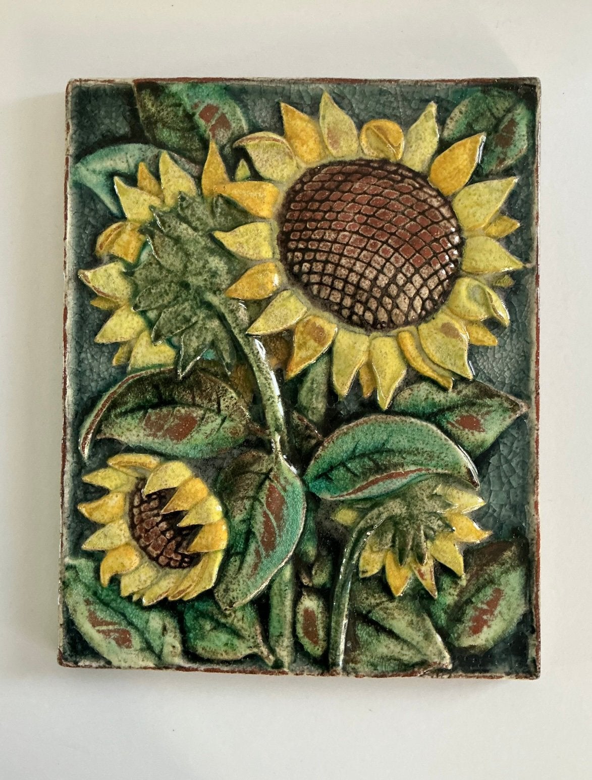 Vintage Karlsruhe Majolika wandtegel, Antiek en Kunst, Ophalen of Verzenden