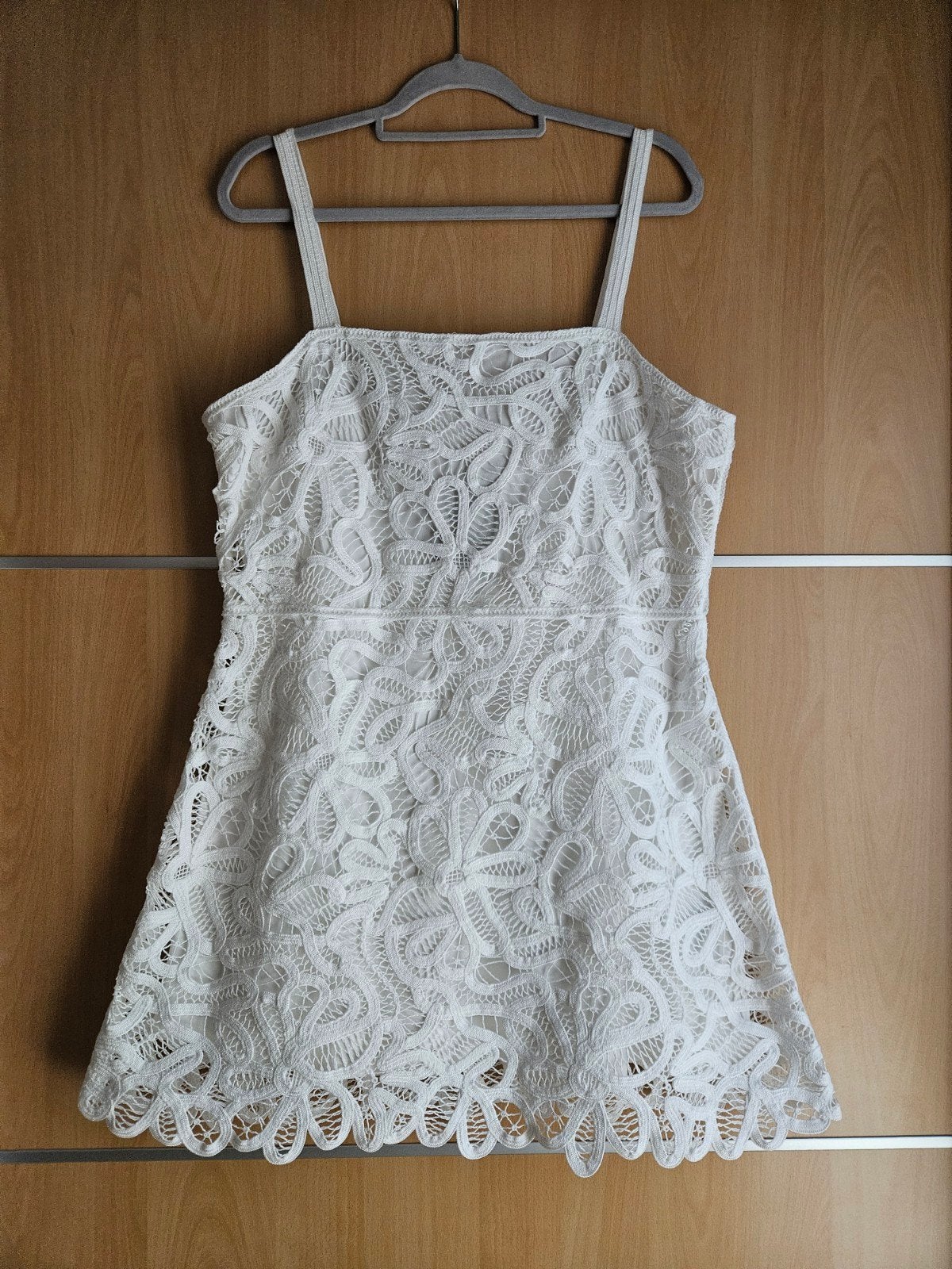 Witte jurk met gehaakte look maat L, Kleding | Dames, H&M, Wit, Maat 42/44 (L), Nieuw