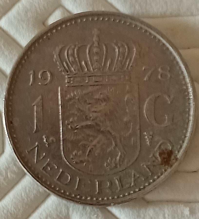 Te Koop: Een gulden uit 1978.   Periode: Koningin Juliana., Ophalen of Verzenden, Koningin Juliana, 1 gulden, Losse munt