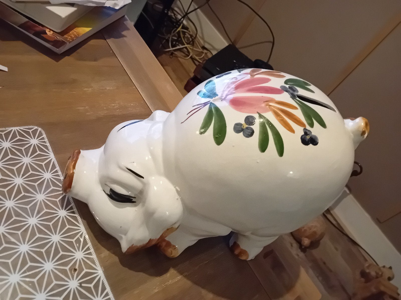 mooie grote  porceleine spaarpot varken, Ophalen of Verzenden