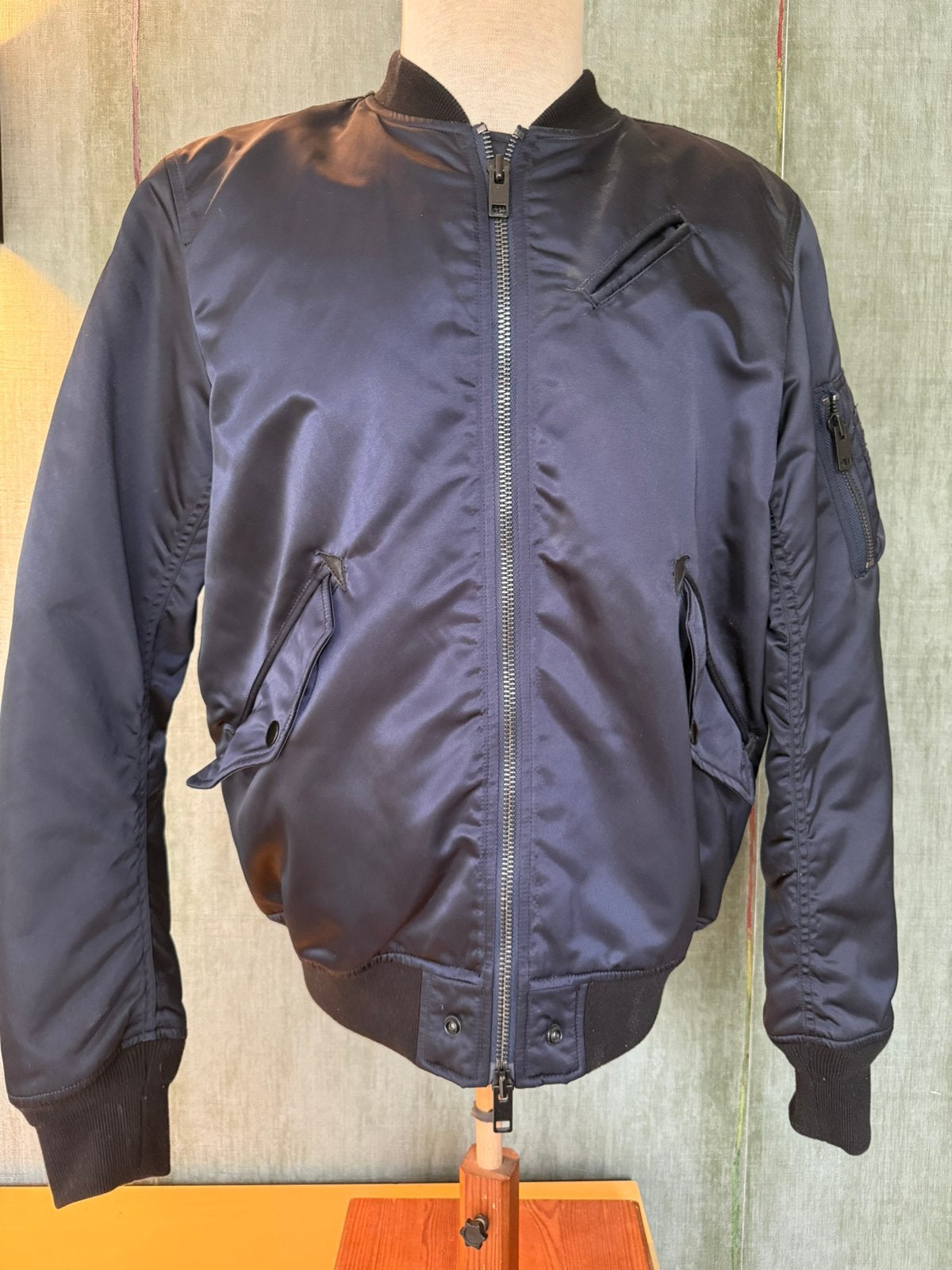 Diesel Bomberjack, marine blauw. Maat L., Kleding | Heren, Ophalen of Verzenden, Zo goed als nieuw, Maat 52/54 (L), Blauw