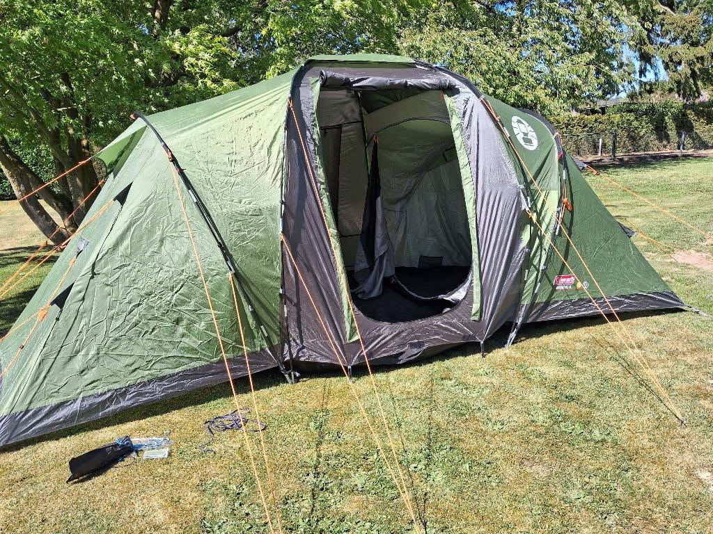Zgan groene Coleman bering4 tent, Caravans en Kamperen, Tenten, Ophalen, Zo goed als nieuw, Tot en met 4