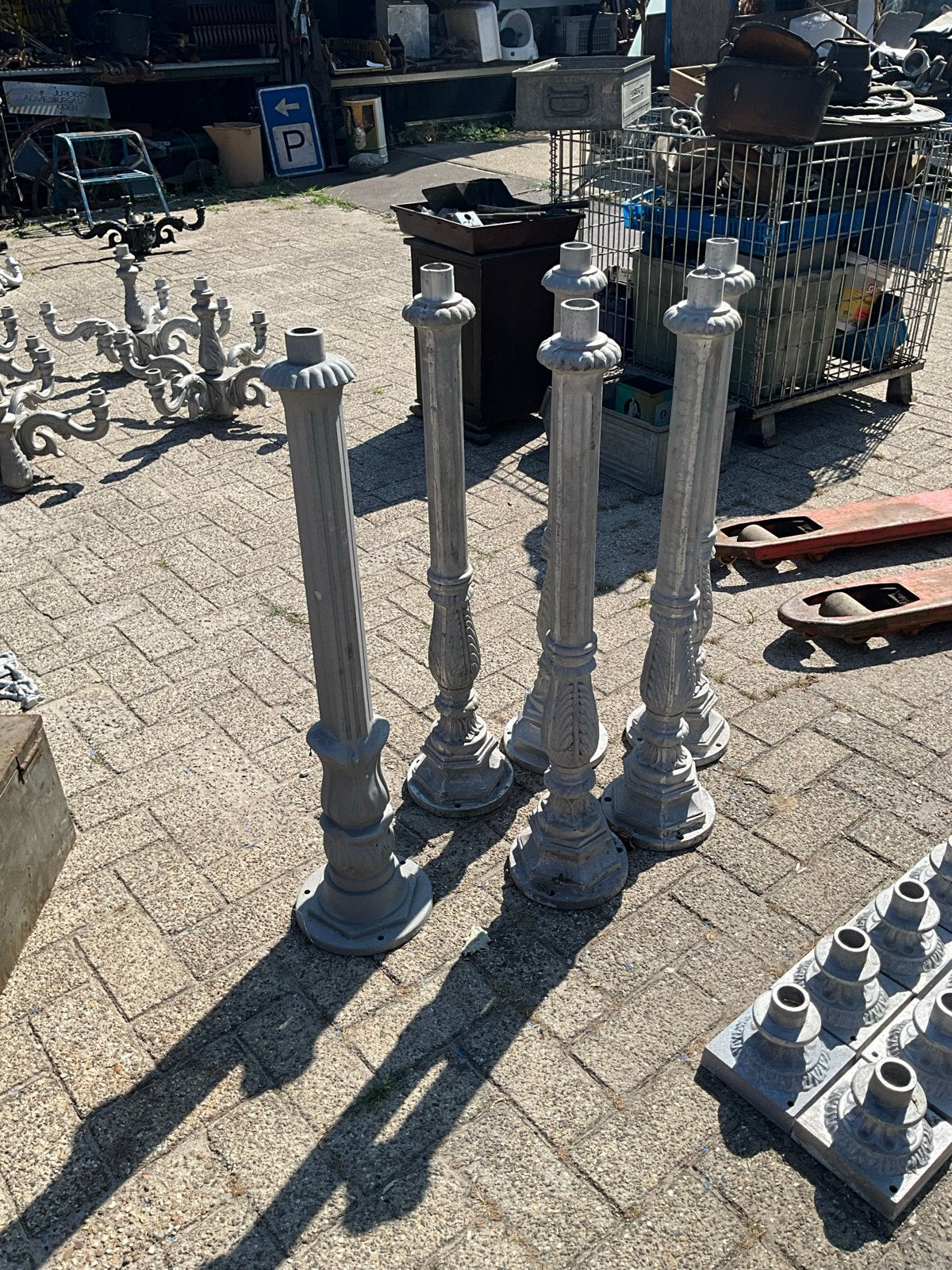 Aluminium palen voor tuinlampen - 6 stuks, 90 cm hoog, Tuin en Terras, Buitenverlichting, Ophalen, Gebruikt, Minder dan 50 watt