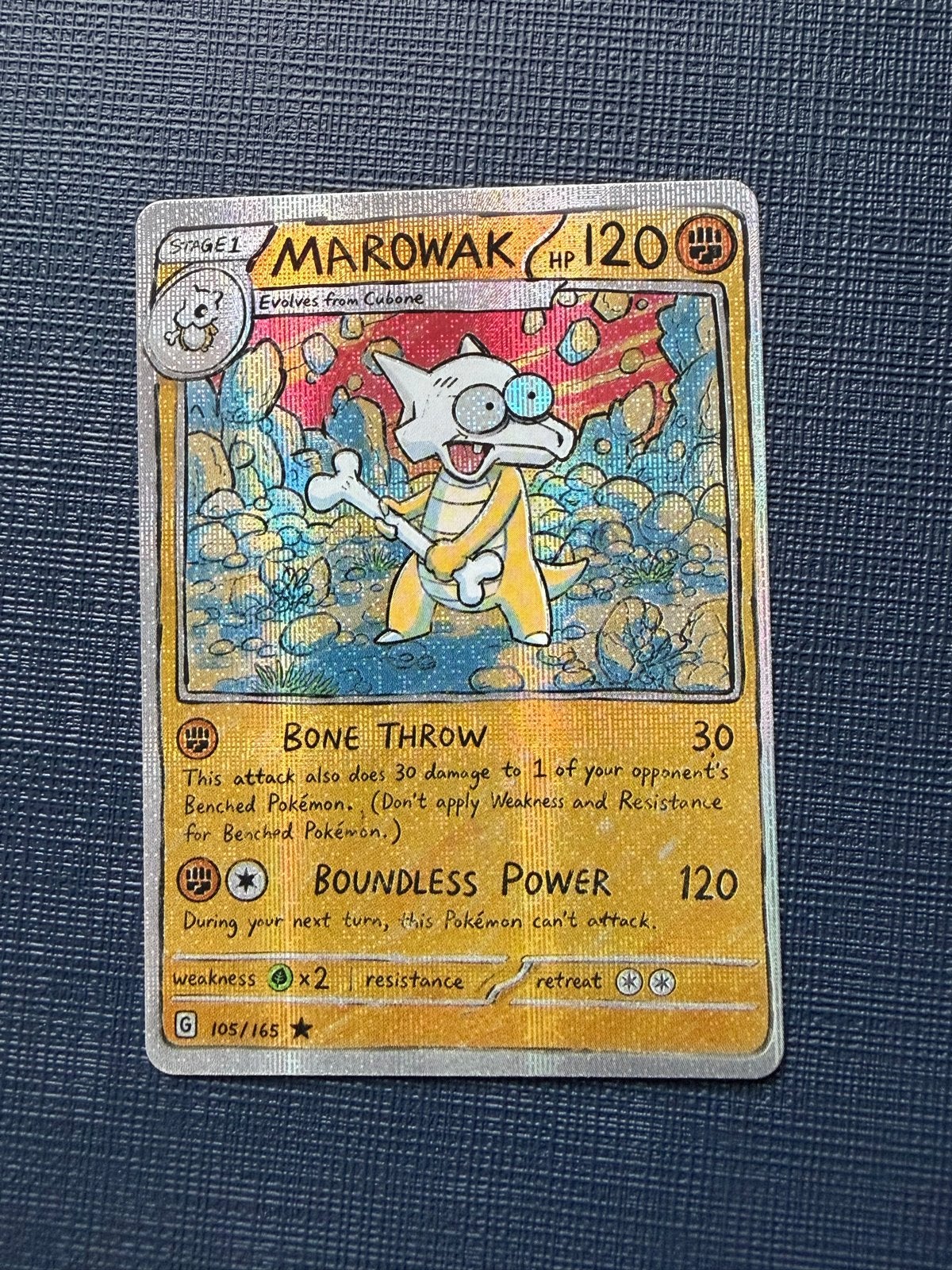 Marowak crazy fun card Pokémon, Verzenden, Zo goed als nieuw, Losse kaart, Foil