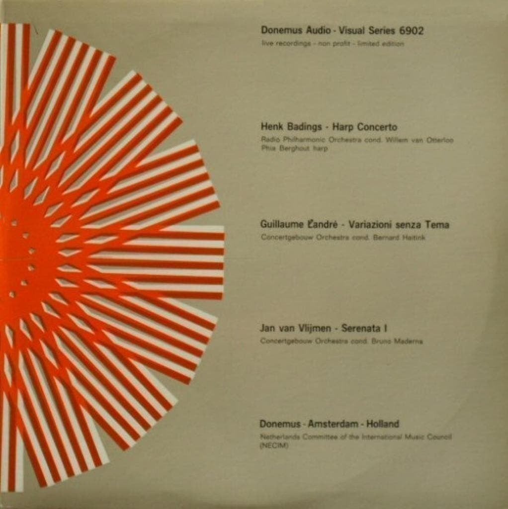 Henk Badings Guillaume Landre Jan van Vlijmen Donemus, Kamermuziek, Ophalen of Verzenden, Zo goed als nieuw, 12 inch
