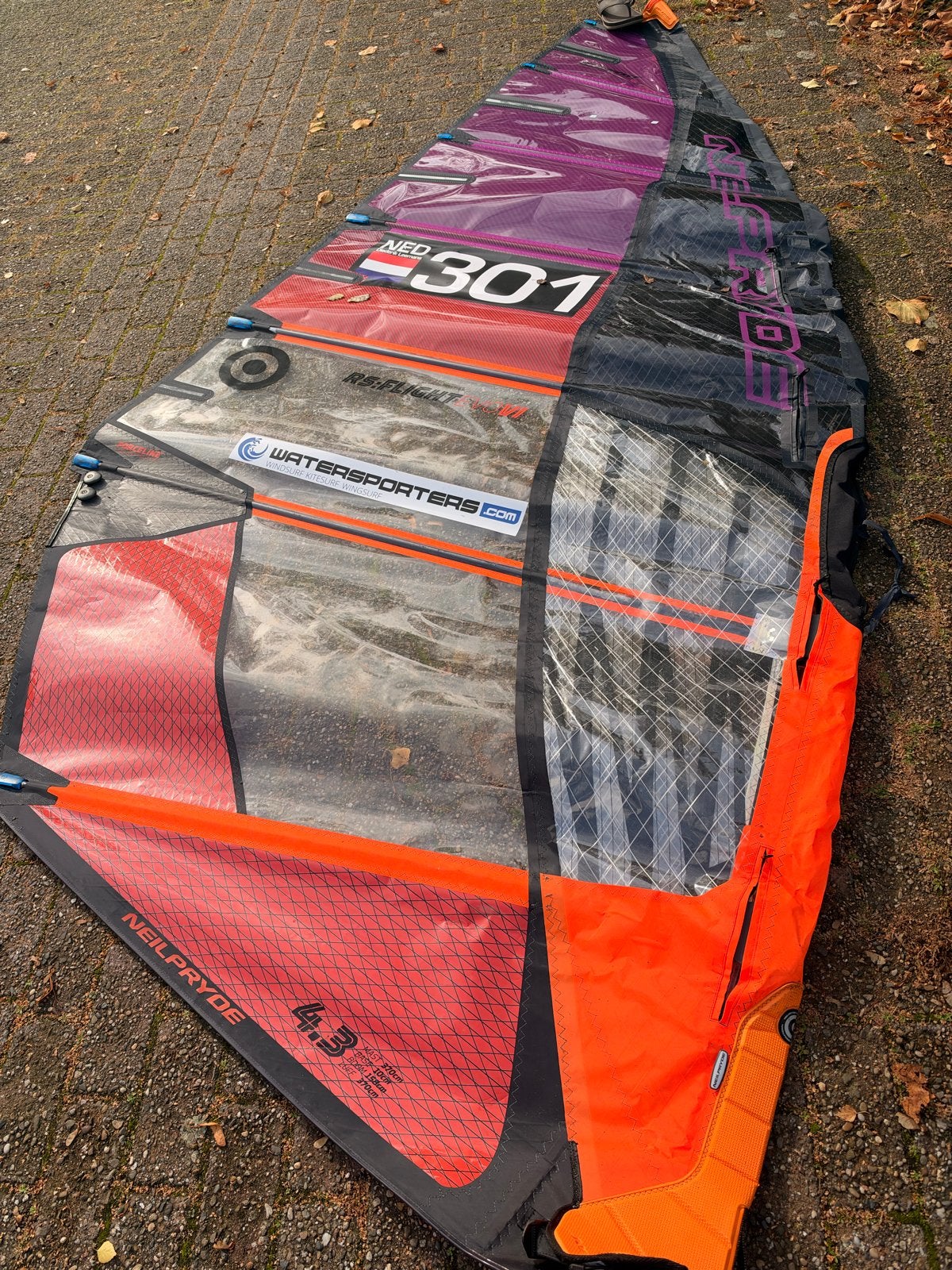 NeilPryde RS Flight EVO 6- 4.3m² & 4.9m², Watersport en Boten, Gebruikt, 3.5 tot 5 m², Ophalen of Verzenden, Neilpryde