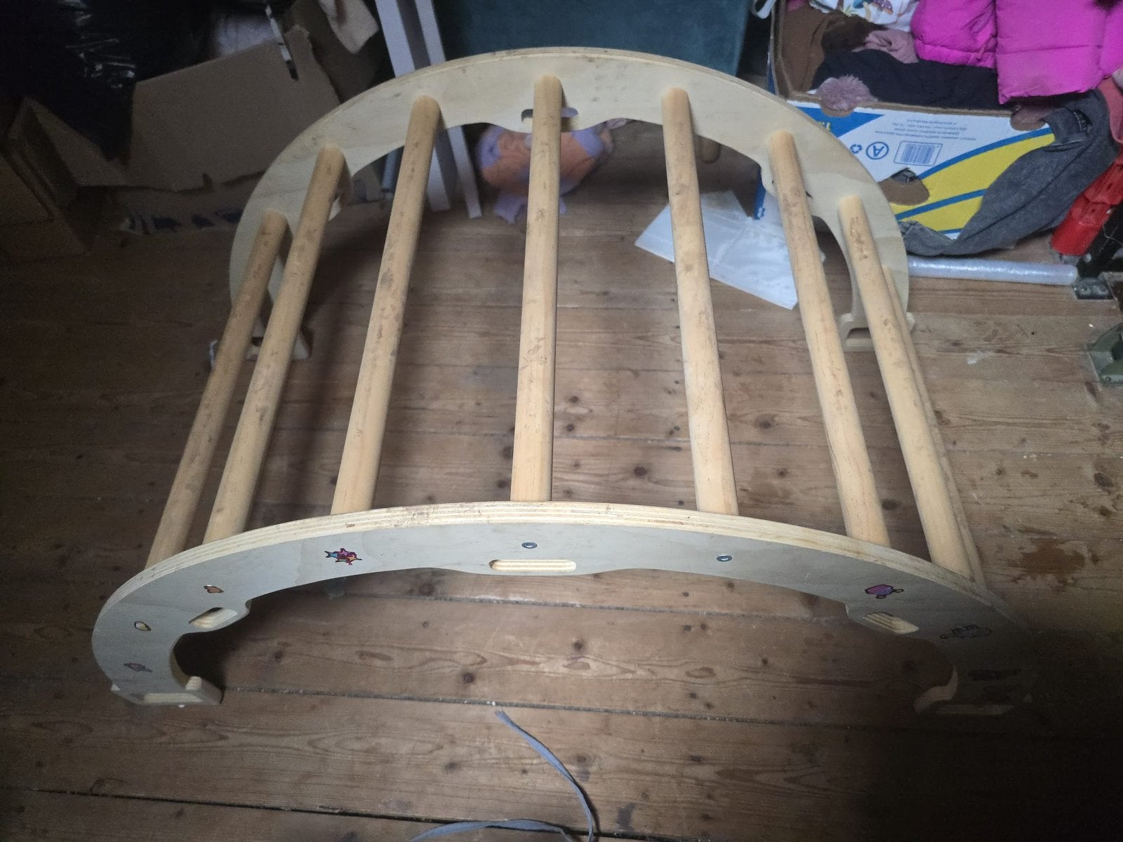 Houten montessori klimrek met kussen, Ophalen, Zo goed als nieuw