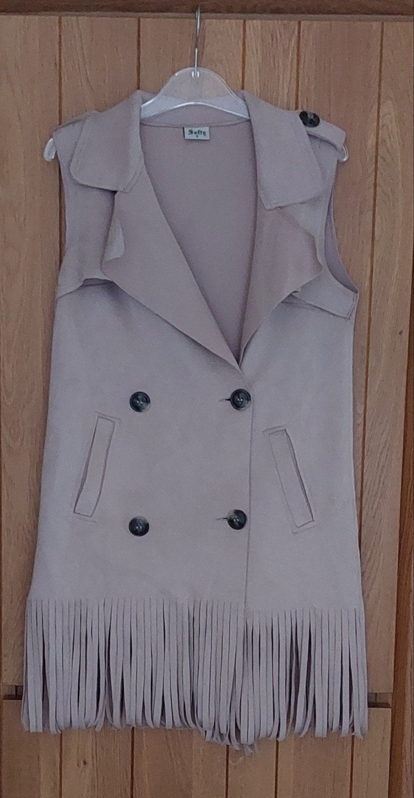 Softu mouwloos vest met franjes - Maat S, Ophalen, Softu, Zo goed als nieuw, Roze